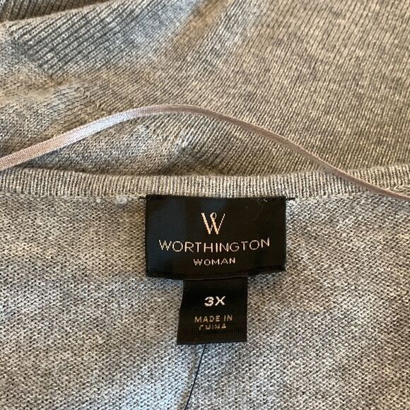 Worthington gray long sleeve sequined sweater Size 3X NWT - Picture 7 of 8